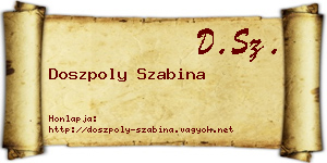 Doszpoly Szabina névjegykártya