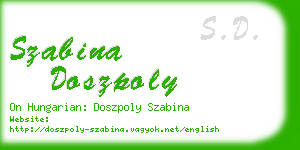 szabina doszpoly business card